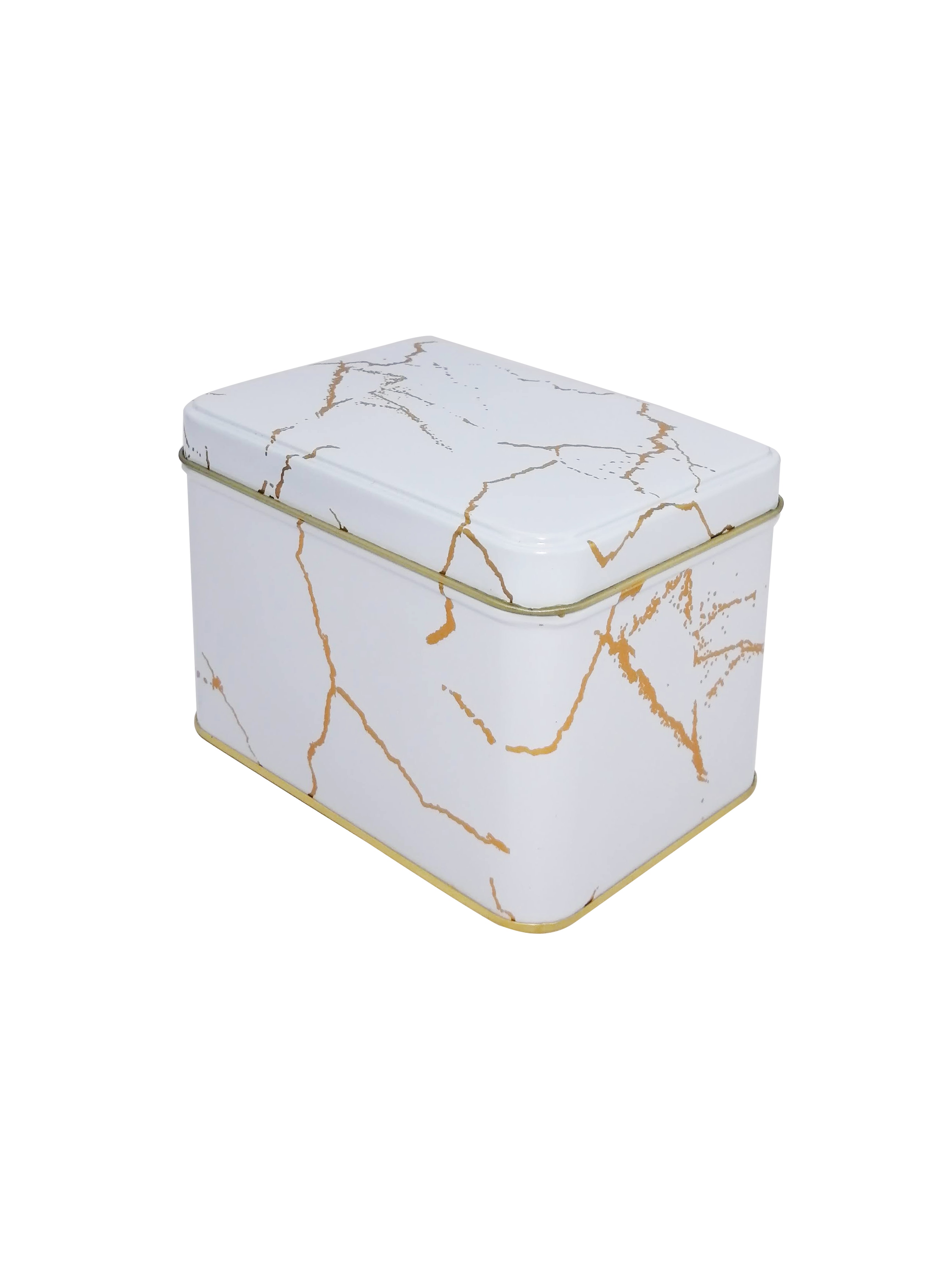 Cajas Metálicas Decorativas Estilo Mármol – Set de Cajas Redondas y Cuadradas en Blanco y Negro