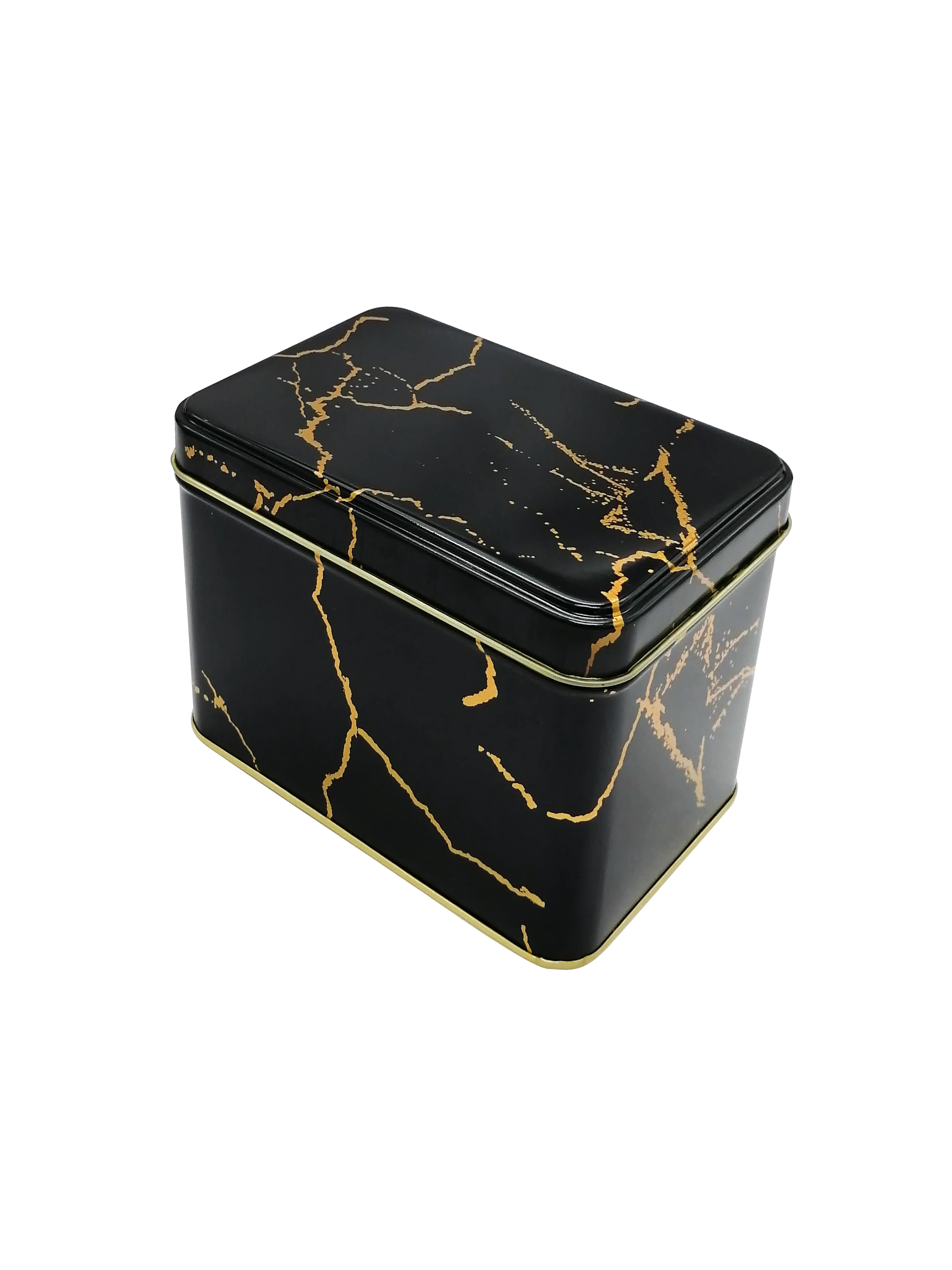 Cajas Metálicas Decorativas Estilo Mármol – Set de Cajas Redondas y Cuadradas en Blanco y Negro