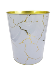 Bote de Basura de Oficina de Latón con Acabado Marmoleado – Elegante y Resistente