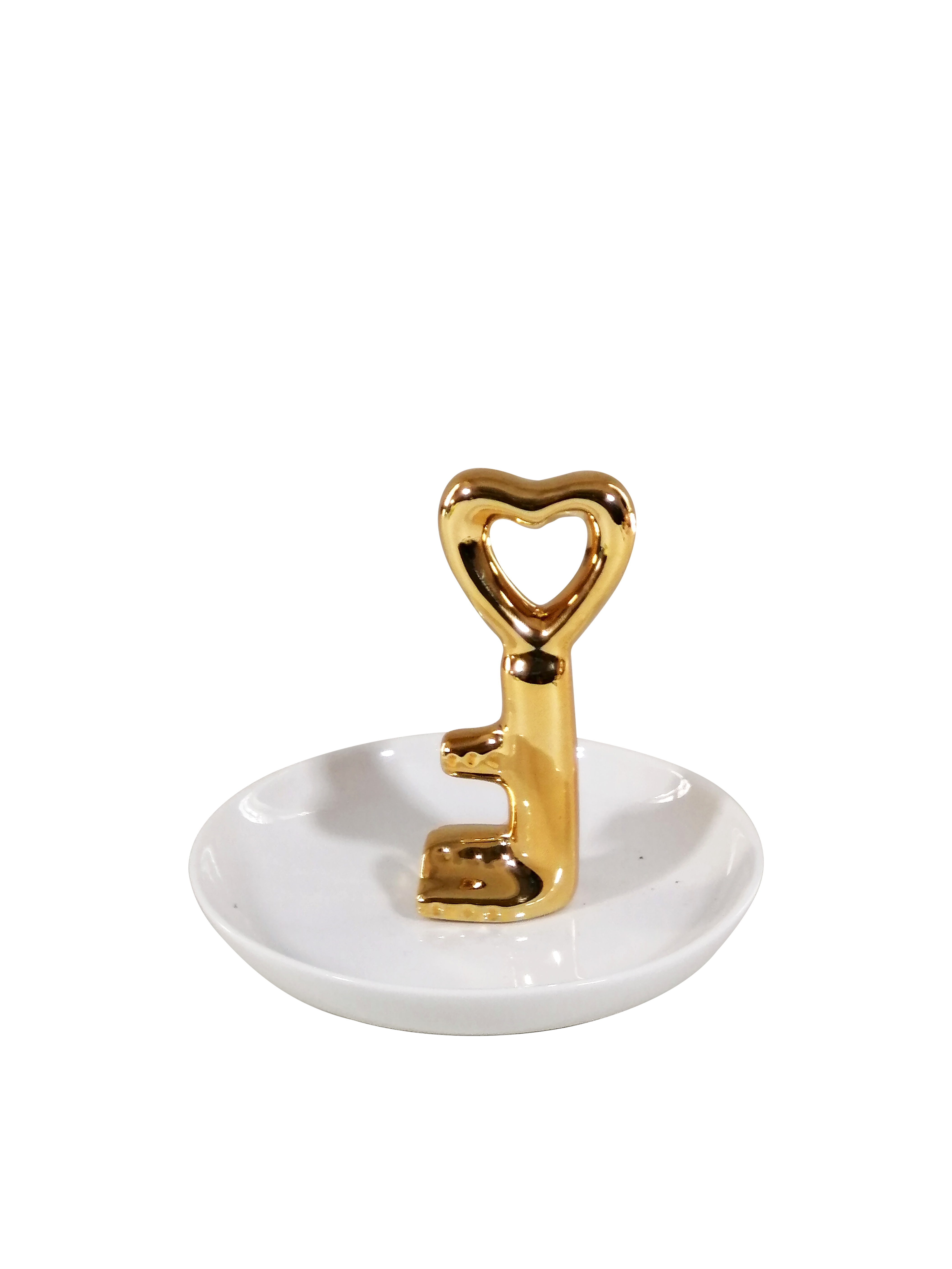 Base Metálica para Anillos y Joyería – Platito Decorativo con Figura Dorada o Plateada