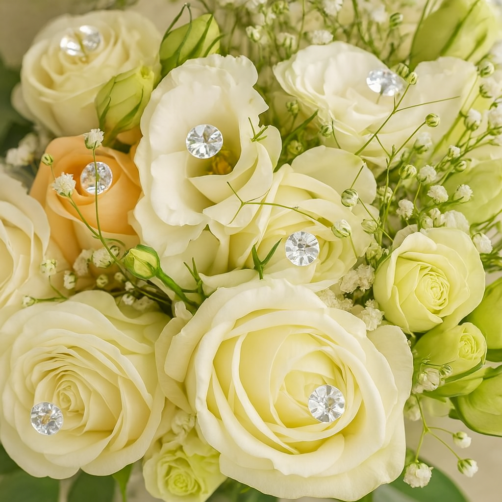 alfileres tipo diamantes para flores