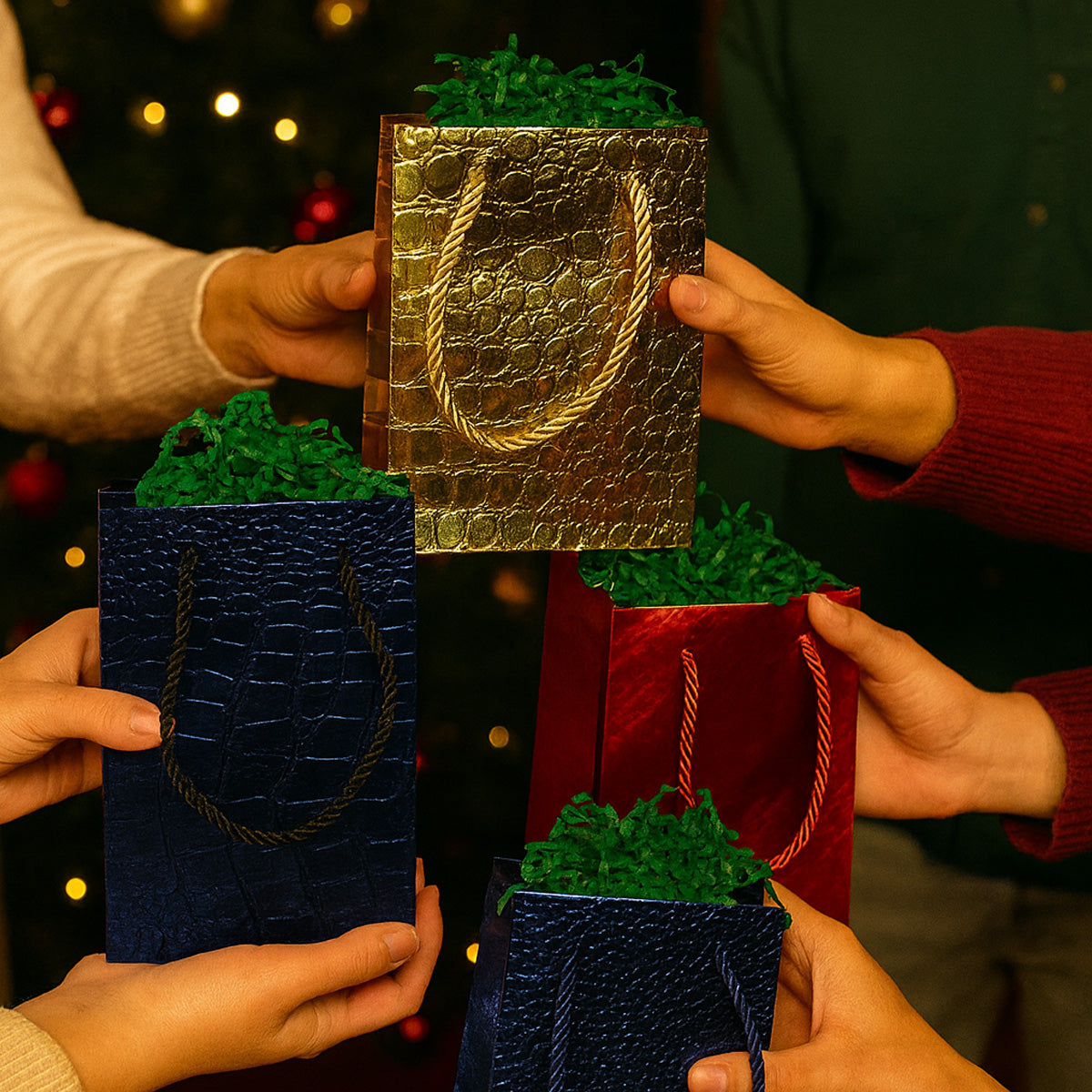 Bolsa de regalo textura cocodrilo