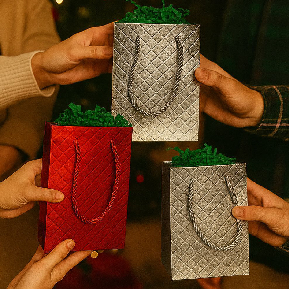 Bolsa de regalo textura de rombos