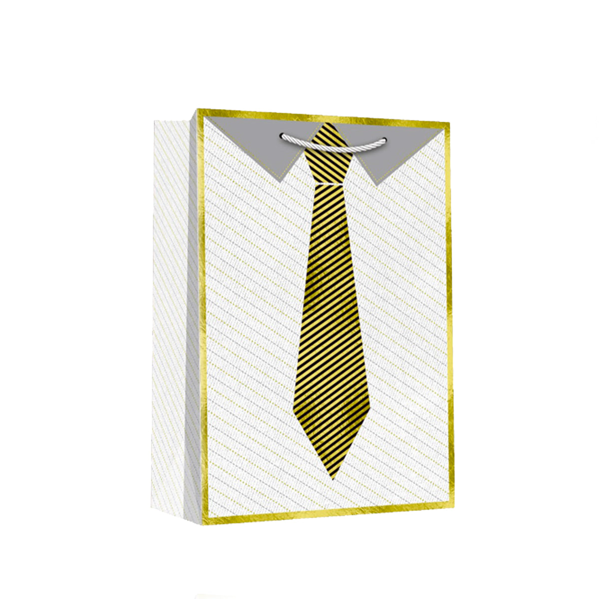Bolsa de regalo blanca diseño corbata