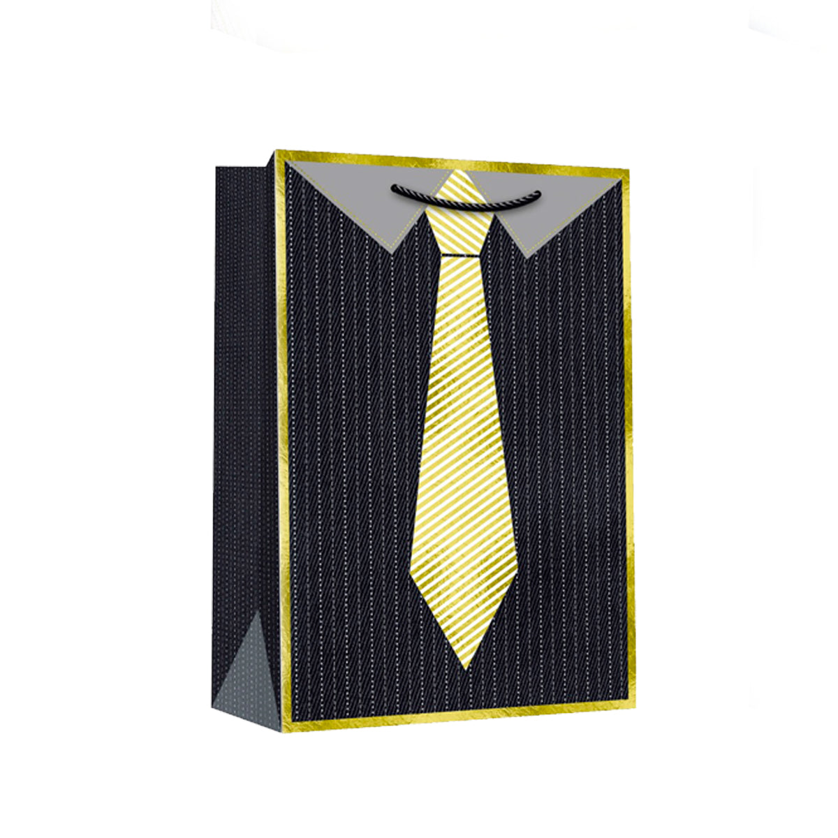Bolsa de regalo negra diseño corbata