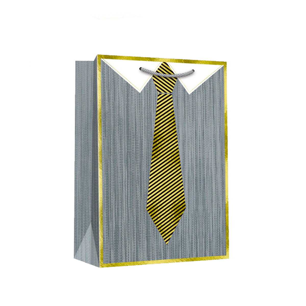 Bolsa de regalo gris diseño corbata