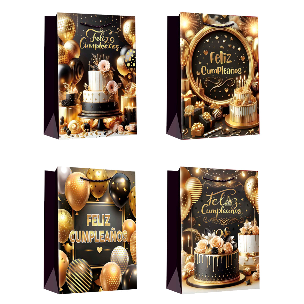 Bolsas para regalo de cumpleaños  color negra