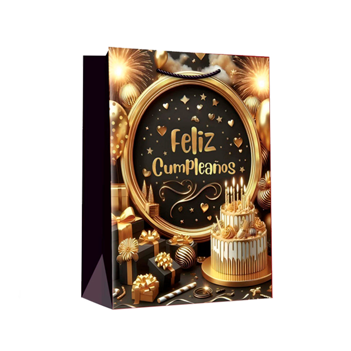 Bolsa para regalo de cumpleaños diseño feliz cumpleaños