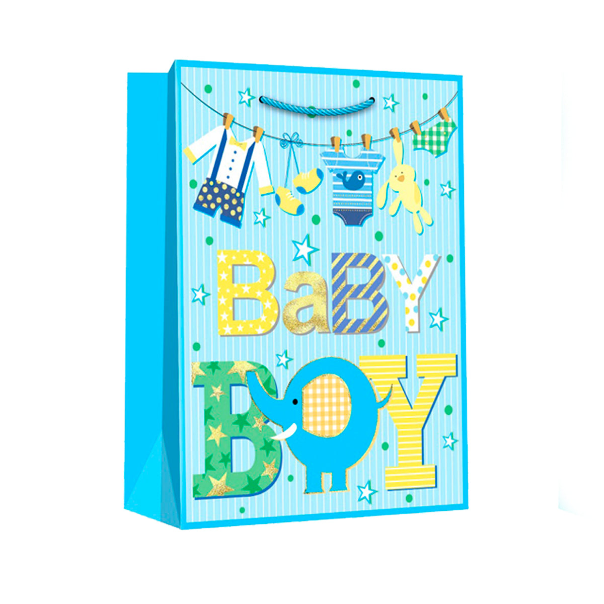 Bolsa de regalo baby shower azul niño