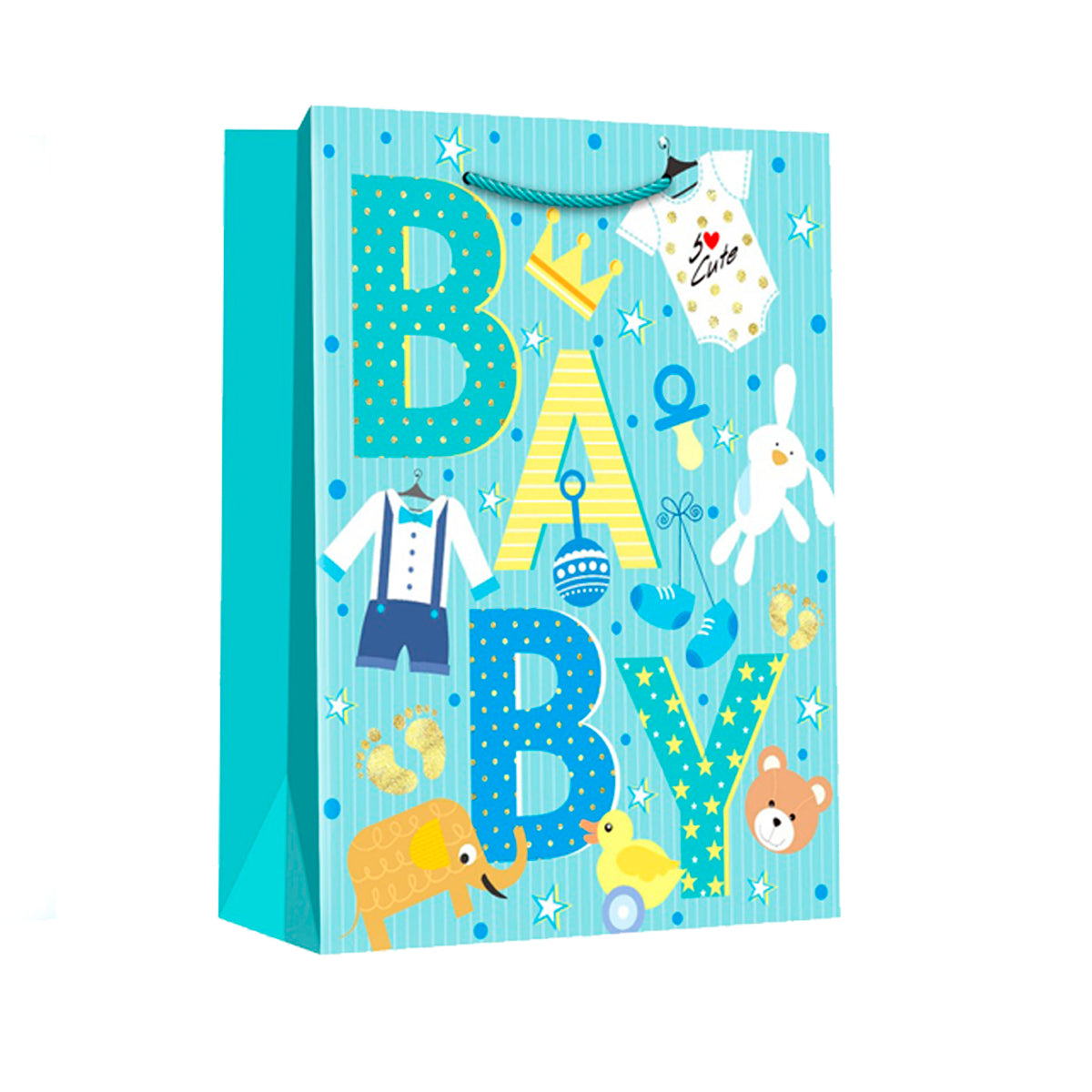 Bolsa de regalo baby shower azul niño