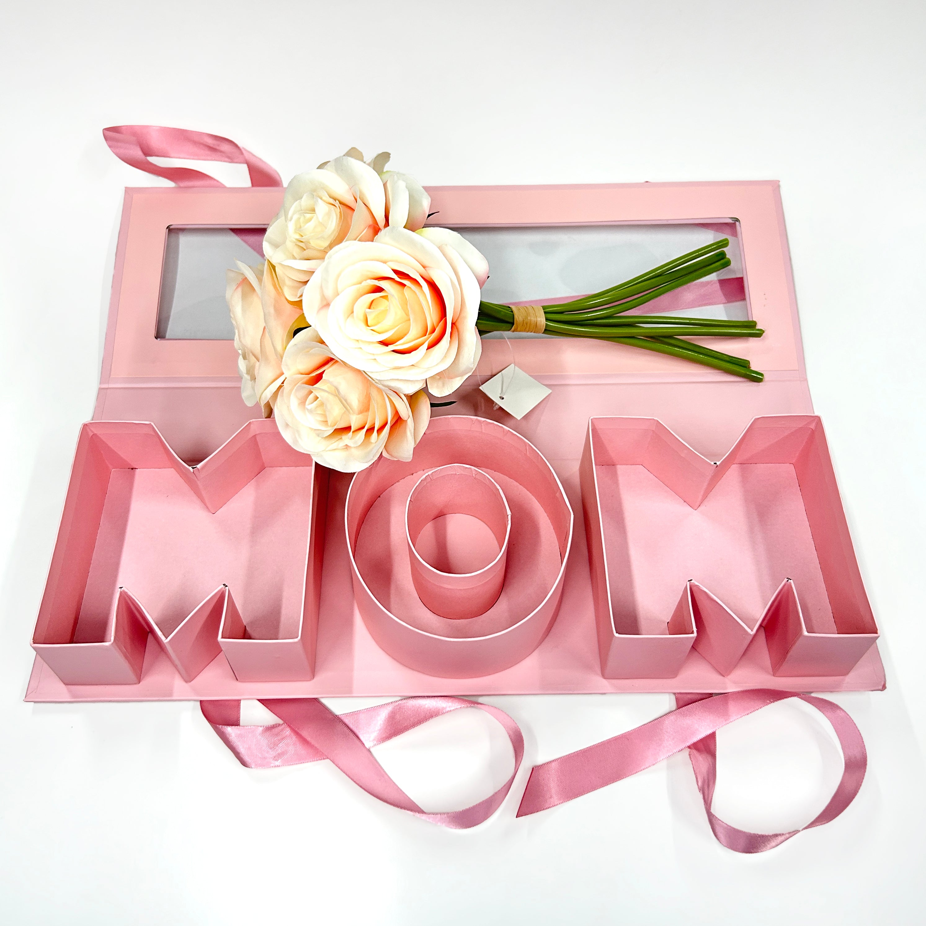 Caja floral día de las madres, caja floral para arreglos florales MOM