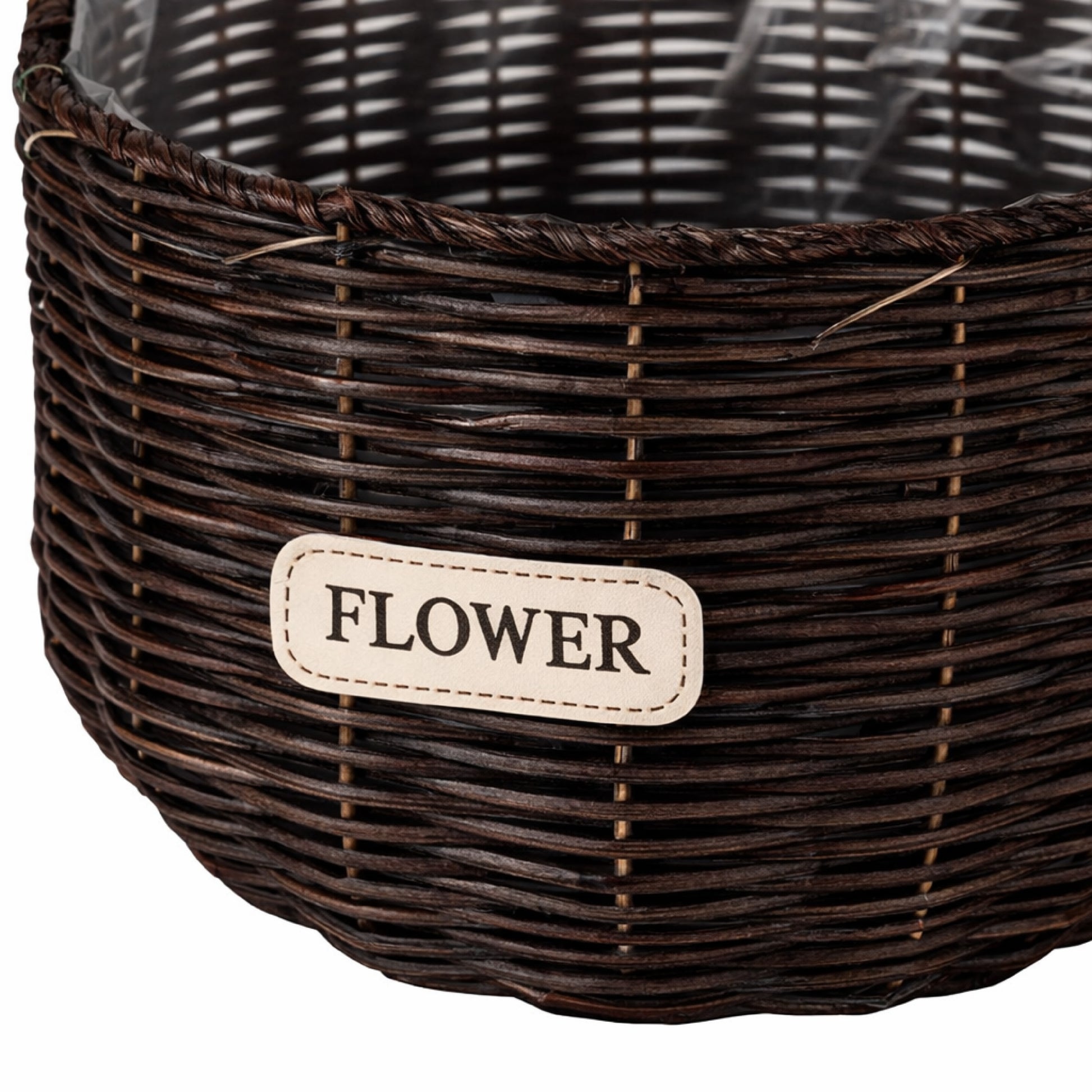 canasta cilindrica para flores café