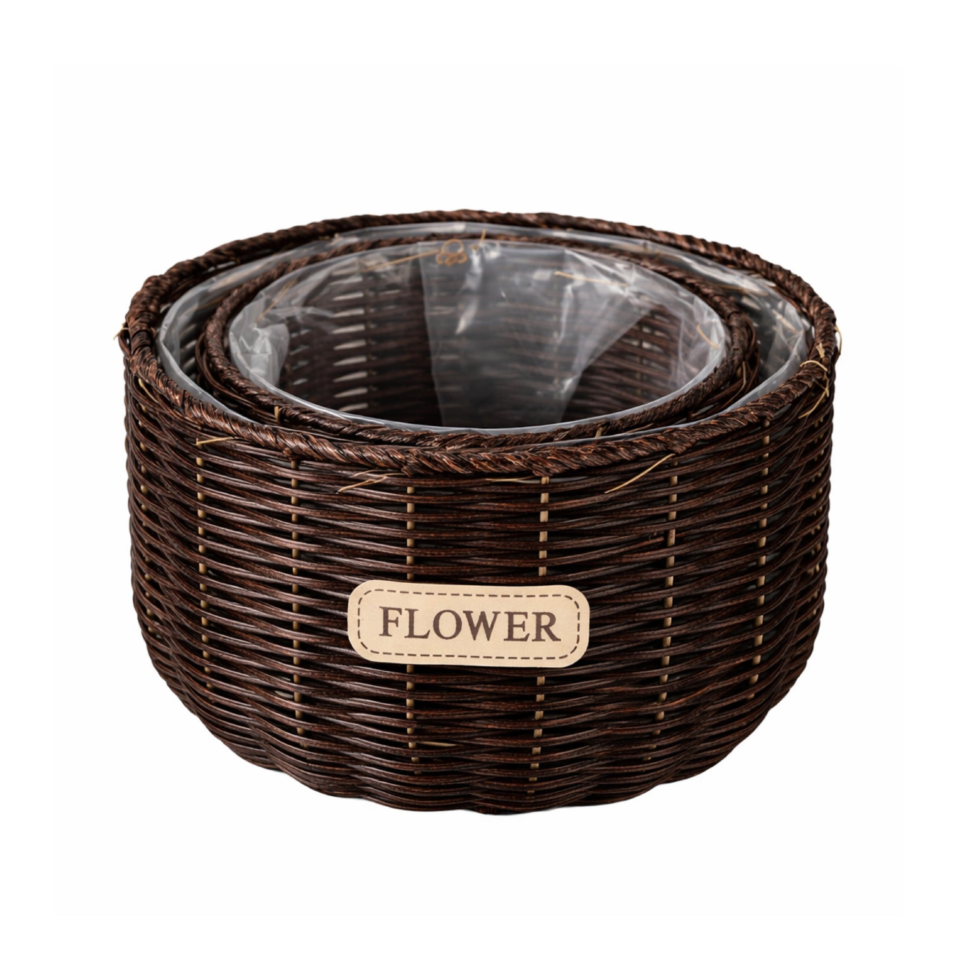 canasta cilindrica para flores café