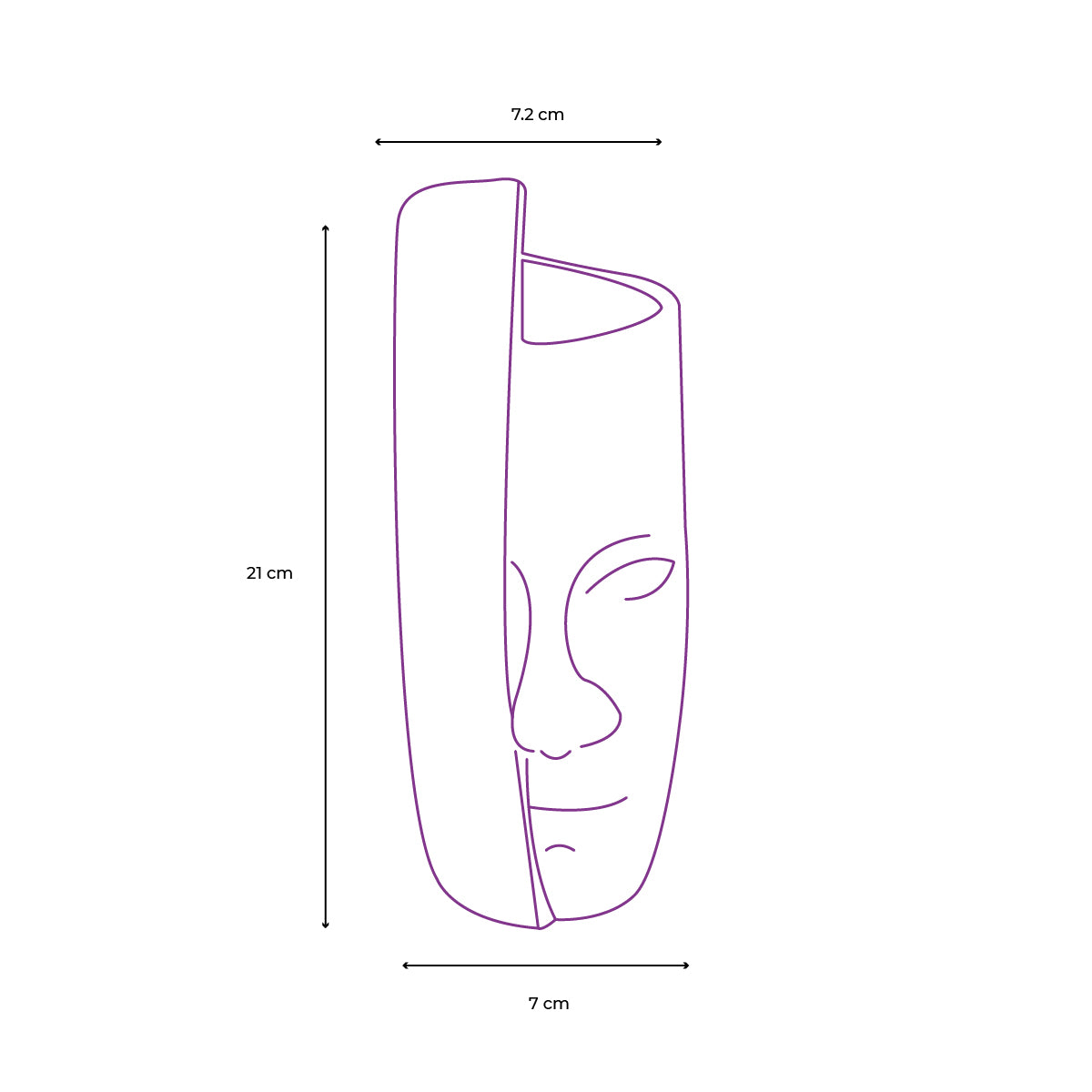 Florero de cerámica cara abstracta Set 3 piezas