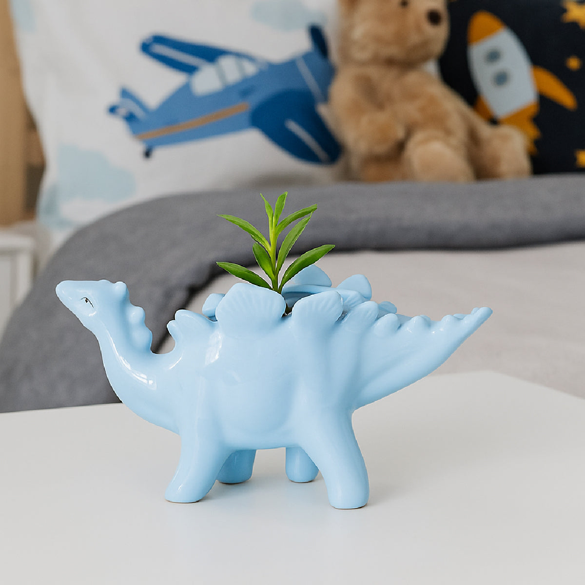 Maceta de cerámica en forma de dinosaurio con picos paq. 3 piezas