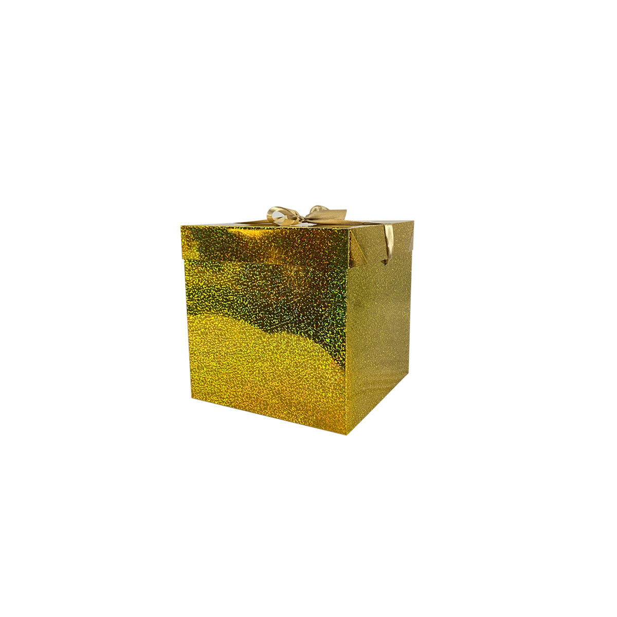 Caja para regalo navideña holográfica con moño 1 Pieza