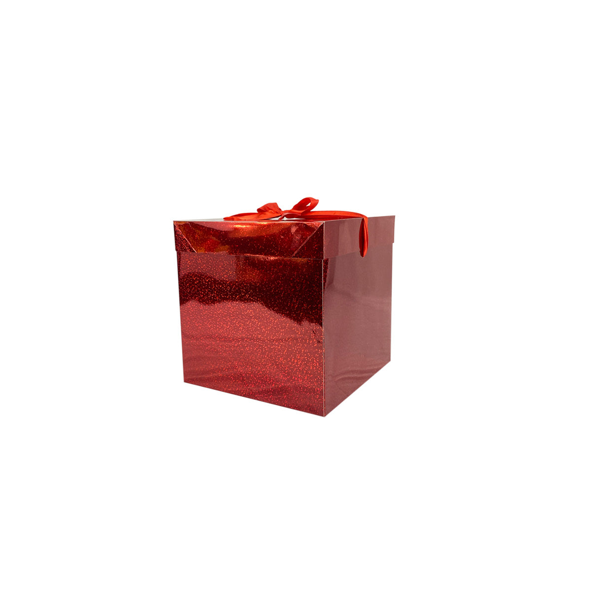 Caja para regalo navideña holográfica con moño 1 Pieza