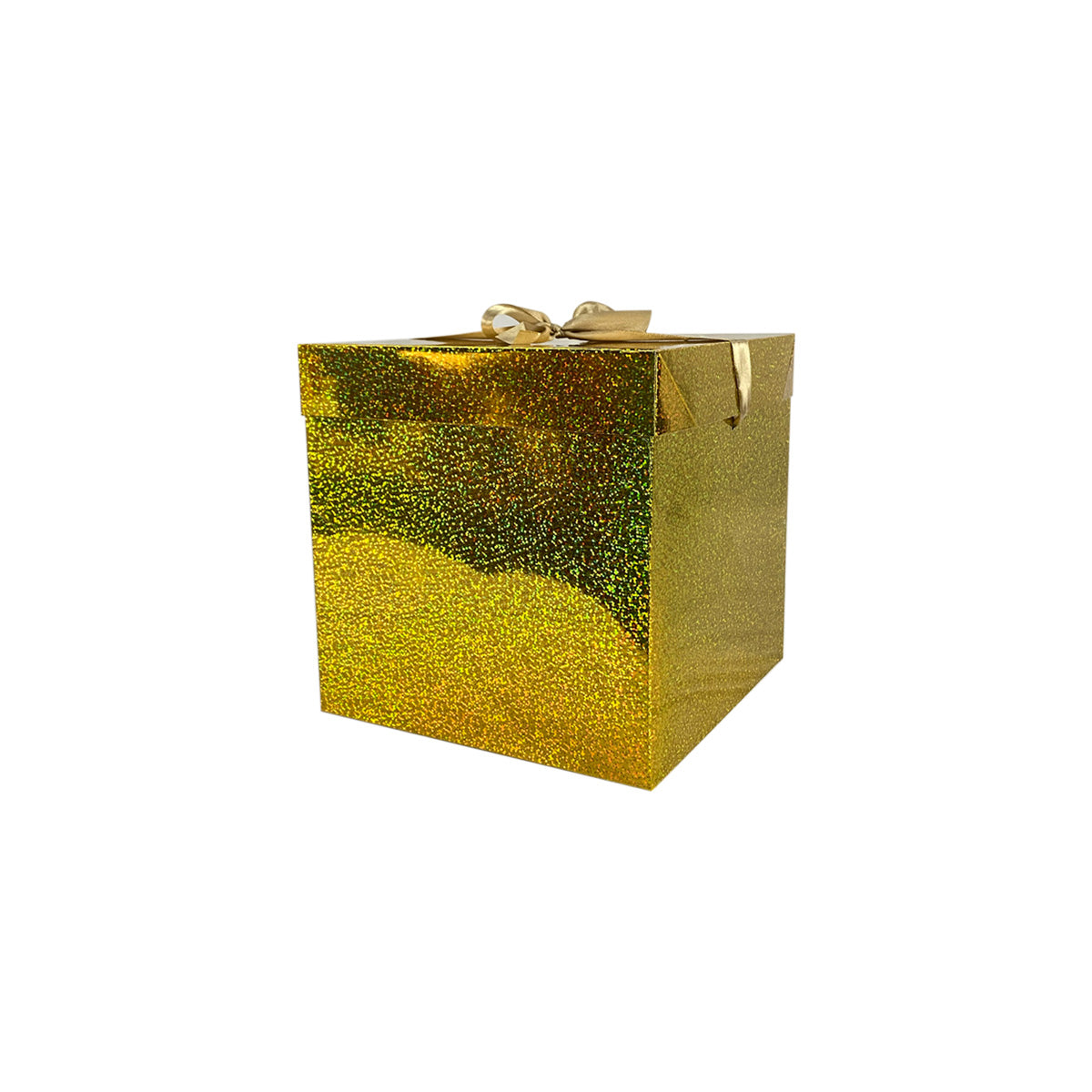 Caja para regalo navideña holográfica con moño 1 Pieza