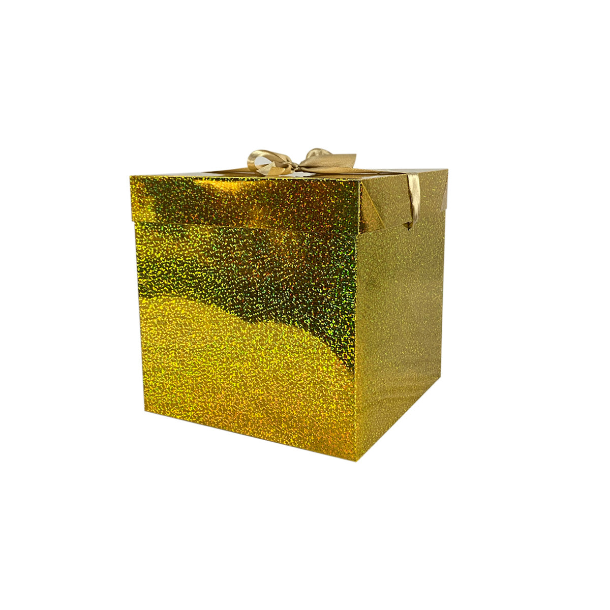 Caja para regalo navideña holográfica con moño 1 Pieza