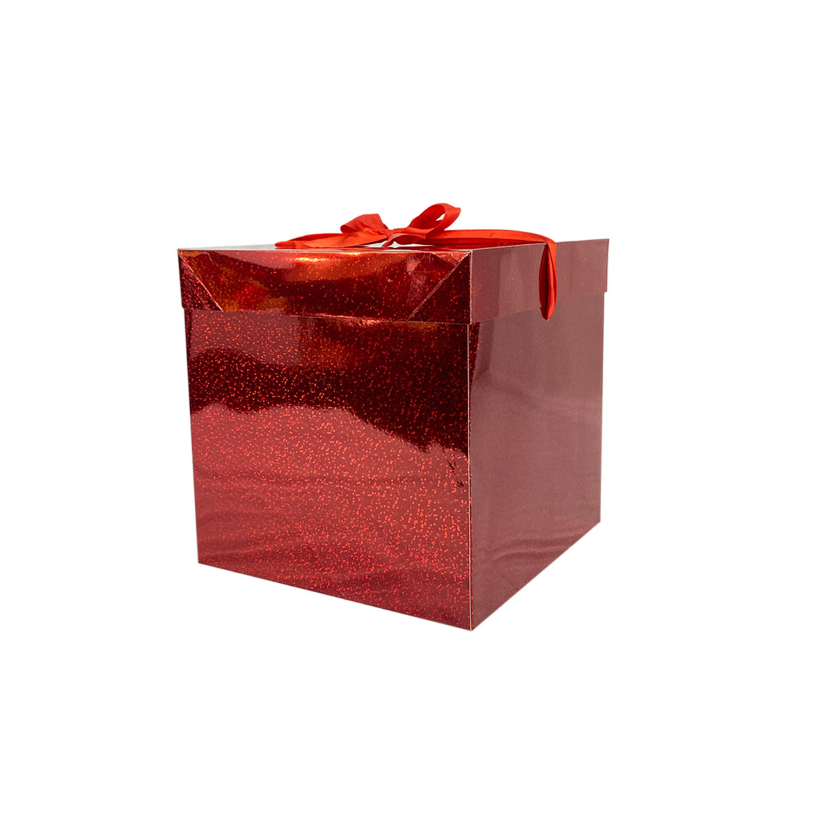 Caja para regalo navideña holográfica con moño 1 Pieza