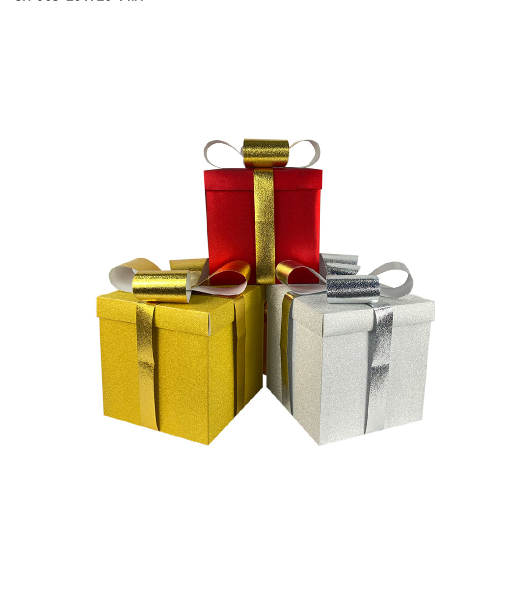 Caja para regalo navideña con moño 3D