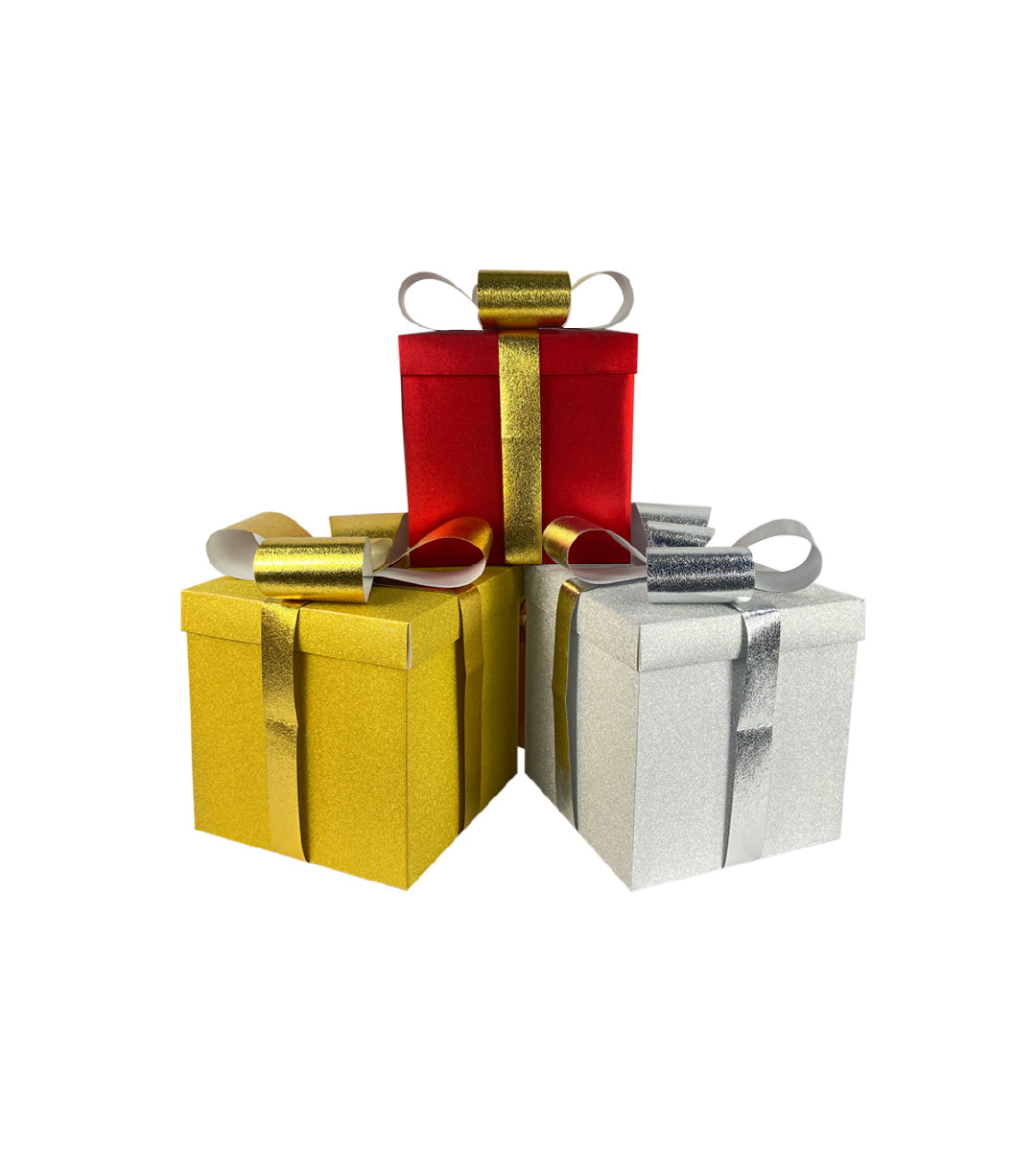 Caja para regalo navideña con moño 3D