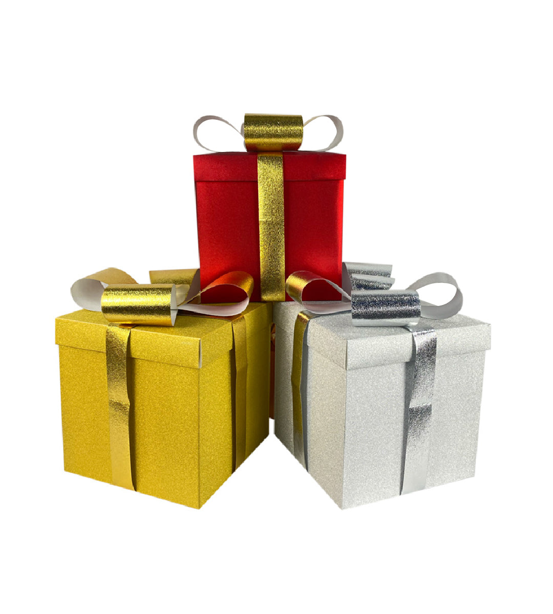 Caja para regalo navideña con moño 3D