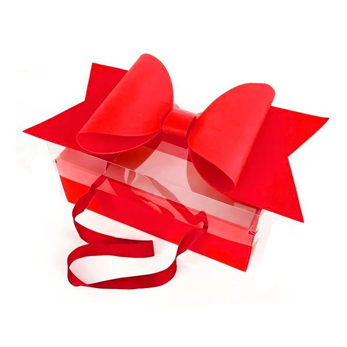 Caja para flores moño rojo