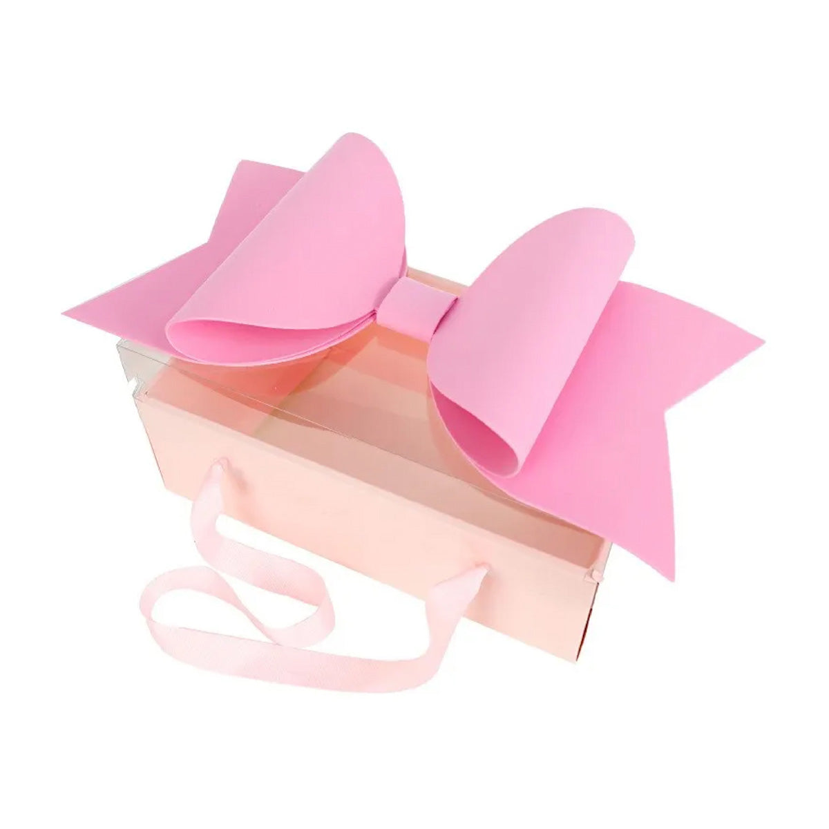 Caja para flores moño rosa