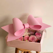 Caja para flores moño rosa