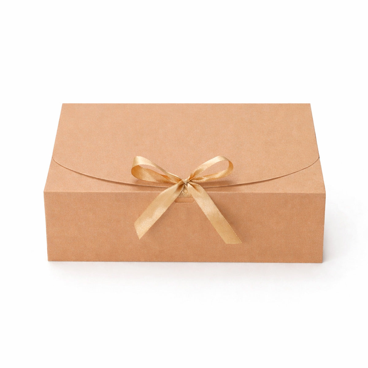 caja de cartón kraft con liston para regalo