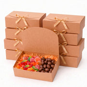 10 caja de cartón kraft con liston para regalo