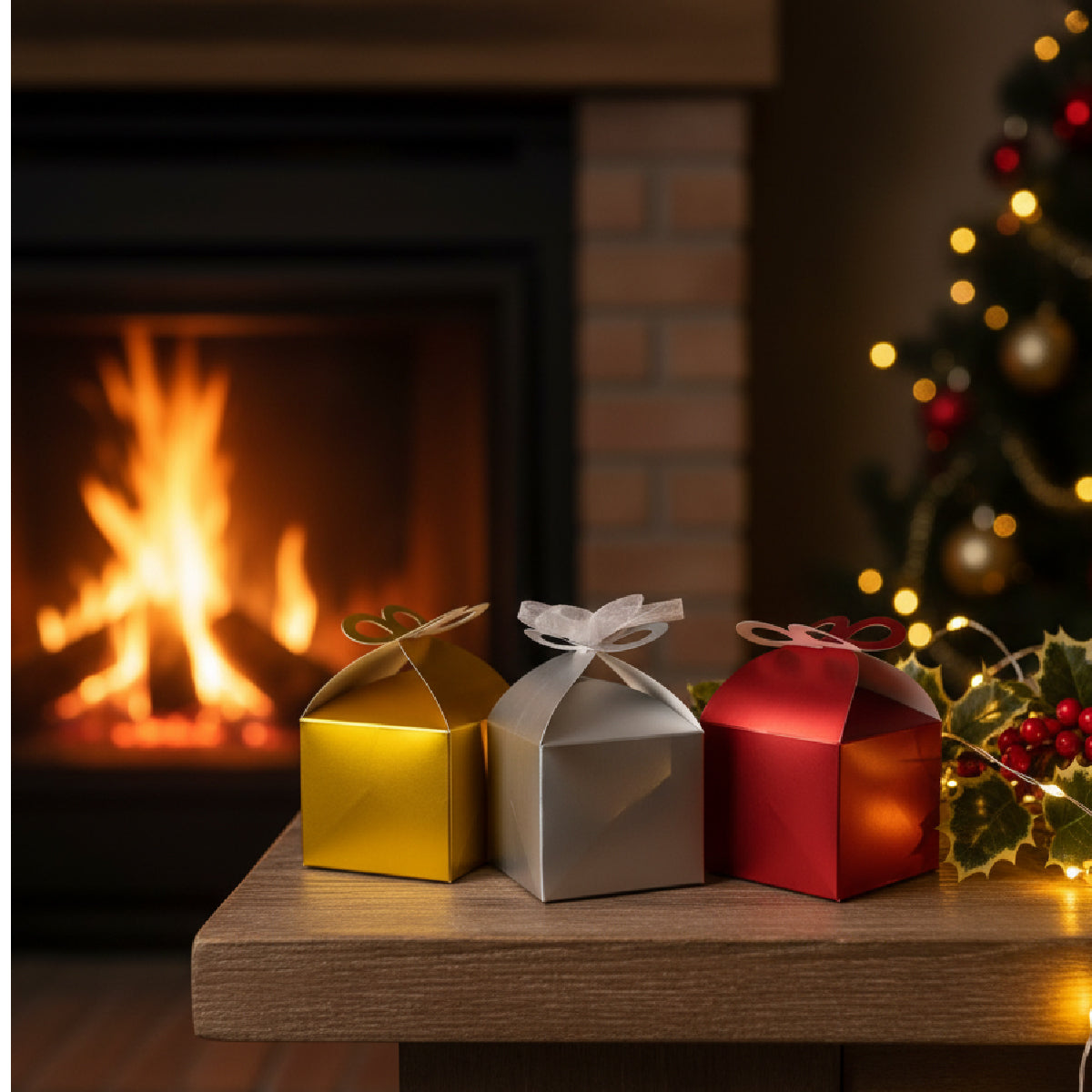 Caja navideña para repostería o regalos