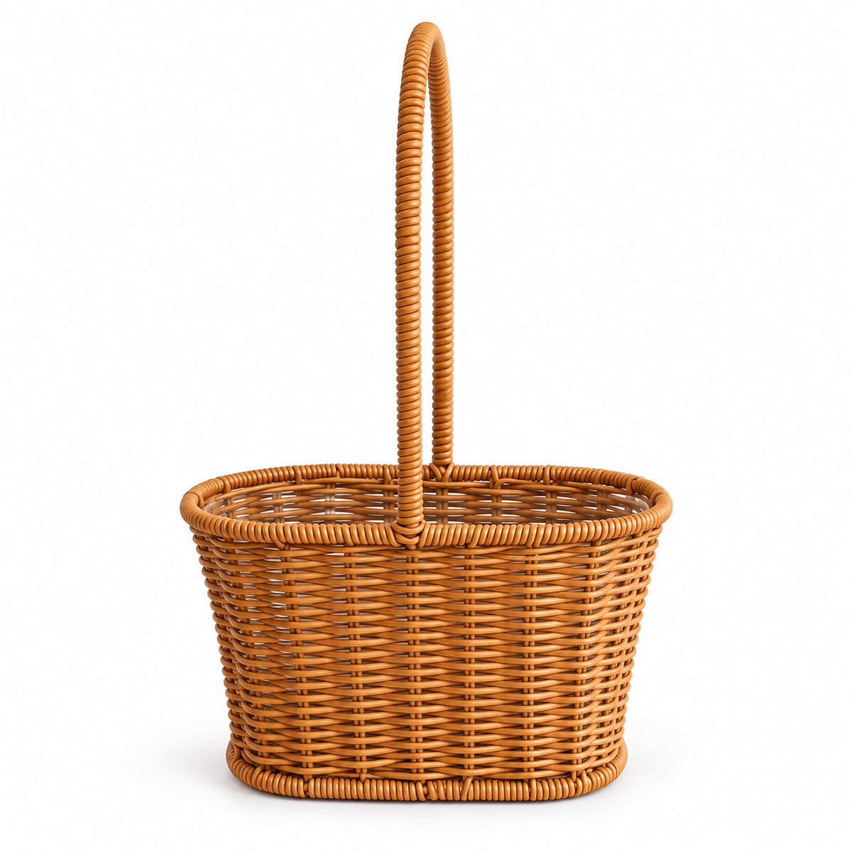 Canasta Floral de Ratán Sintético Café 36 cm