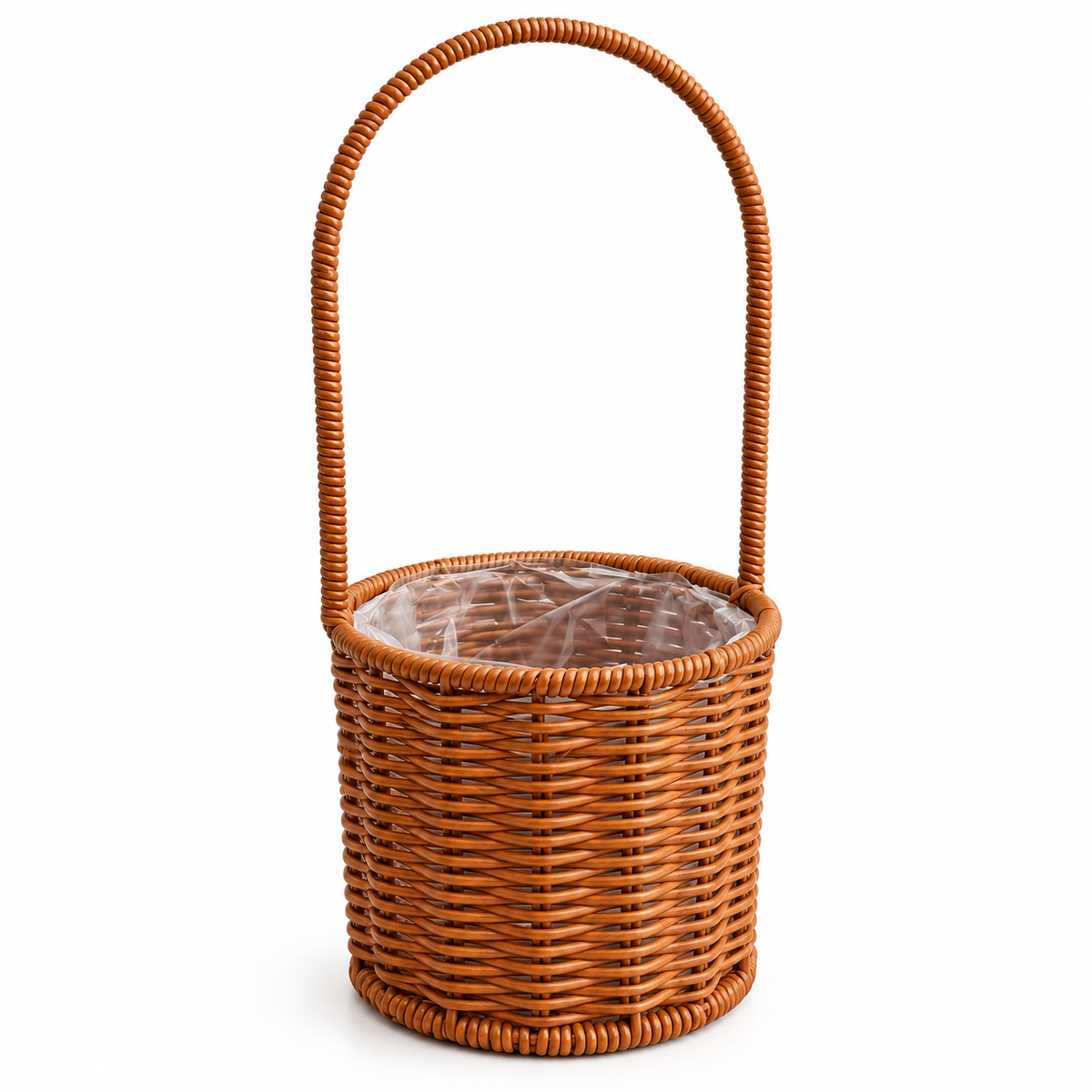 Canasta para Flores de Ratán Sintético Tipo Mimbre