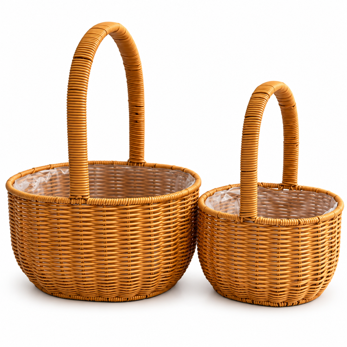Juego de 2 Canastas Café para Arreglos Florales y Decoración