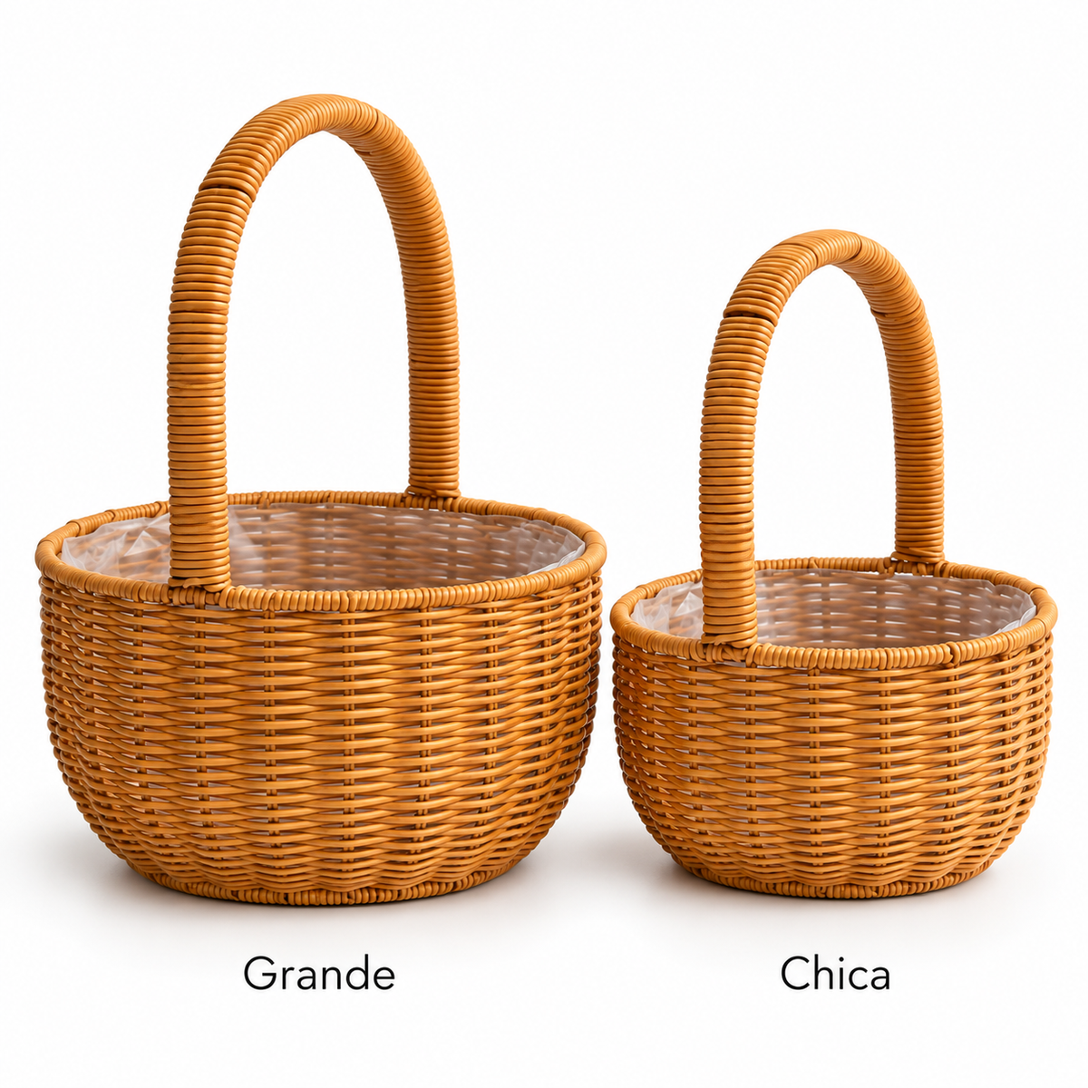 Juego de 2 Canastas Café para Arreglos Florales y Decoración