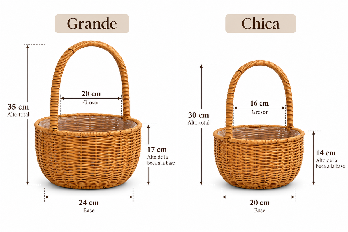Juego de 2 Canastas Café para Arreglos Florales y Decoración
