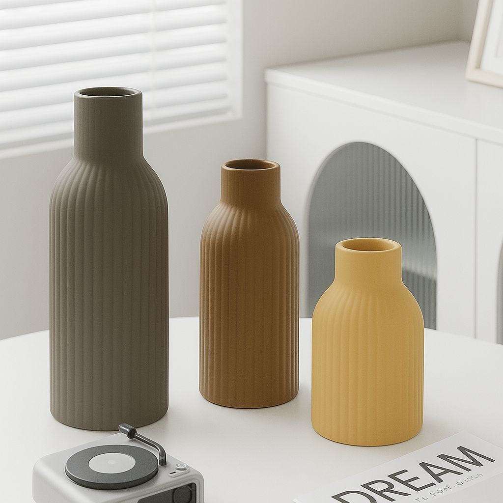 Set de 3 Jarrones Decorativos de Cerámica Paq. 3