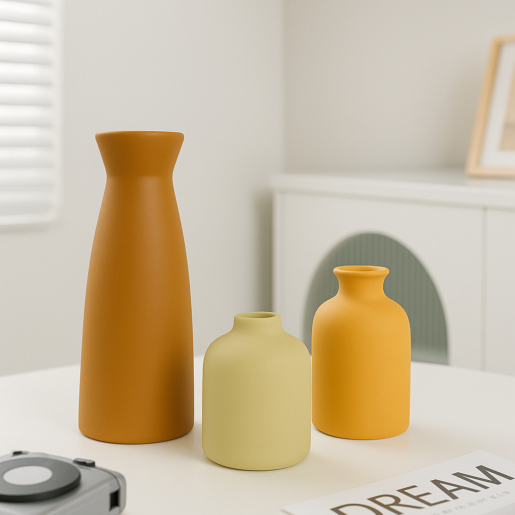 Set de 3 Jarrones Decorativos de Cerámica Paq. 2