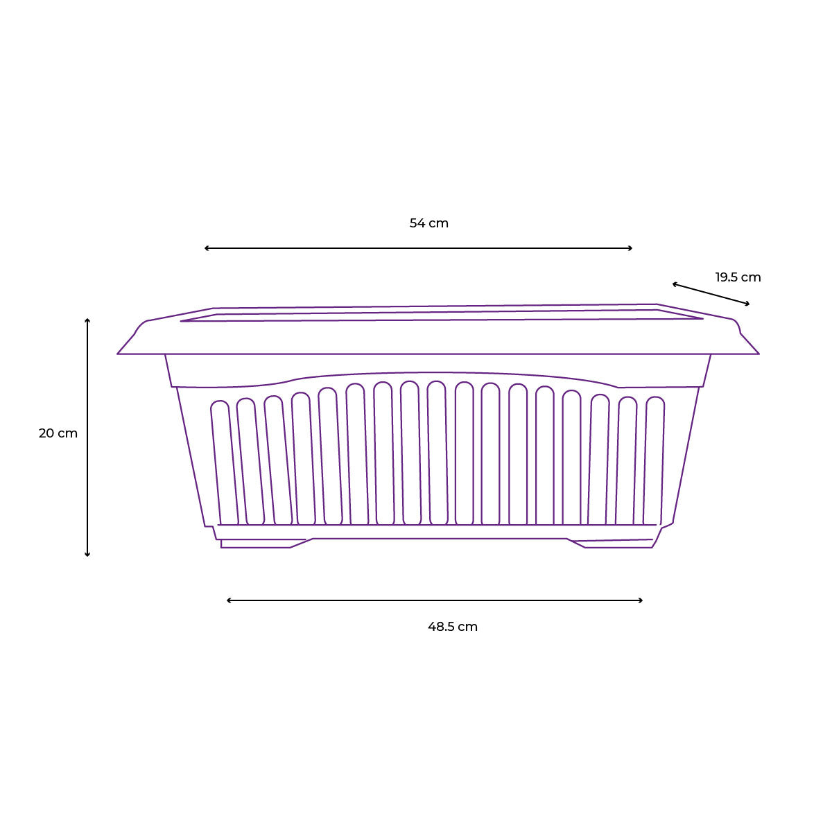 Maceta de plástico rectangular