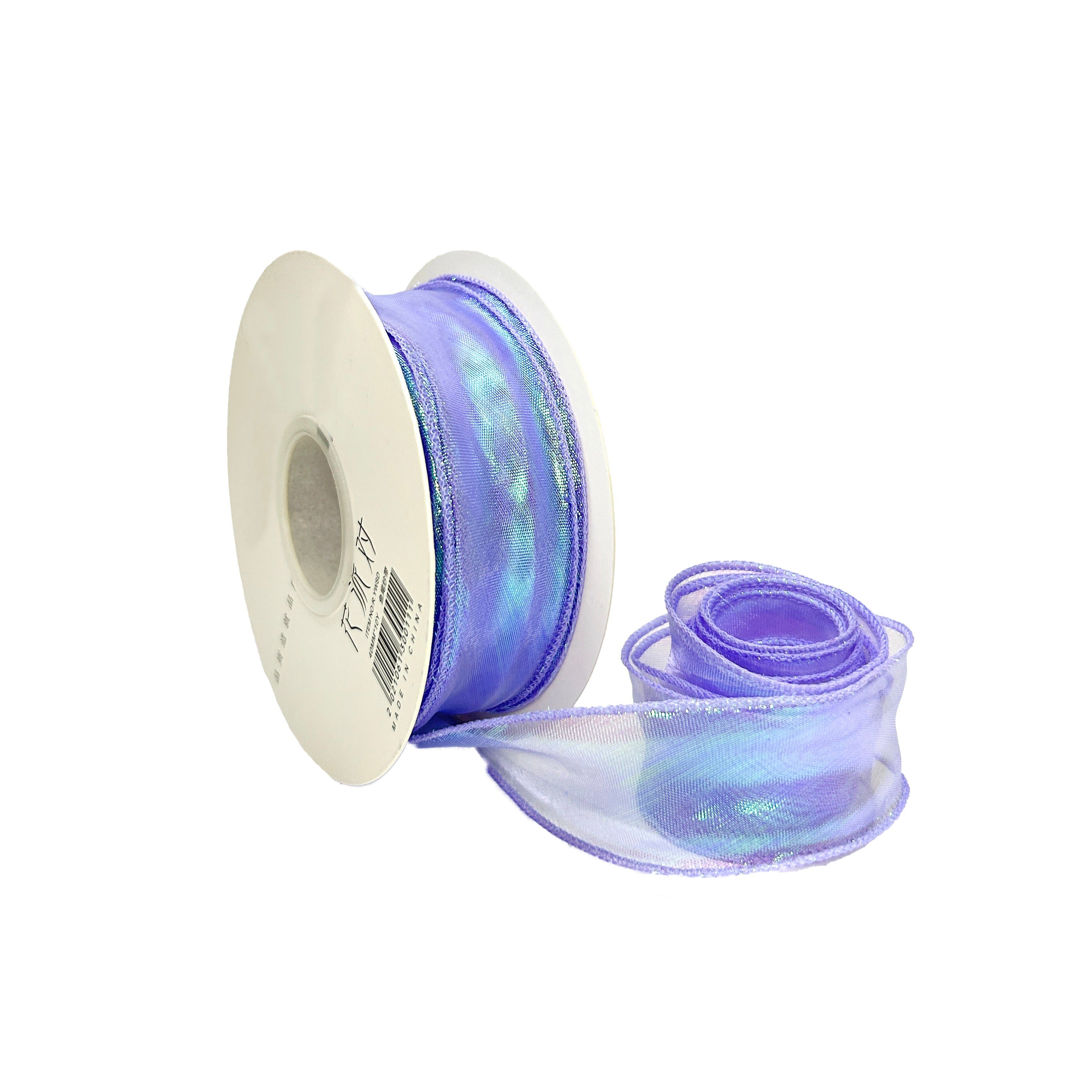 Listón de organza morado tornasol