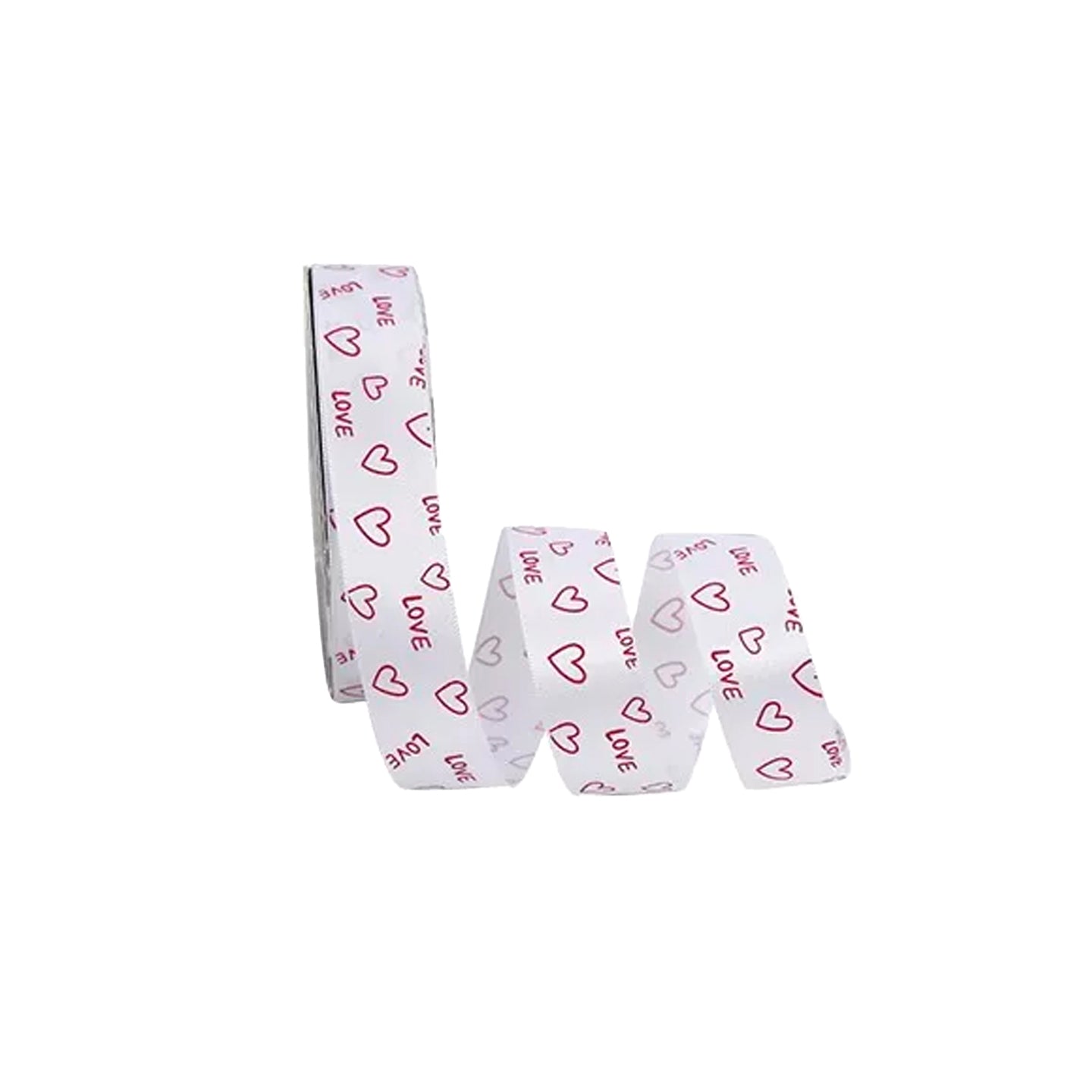 Listón satinado estampado Love