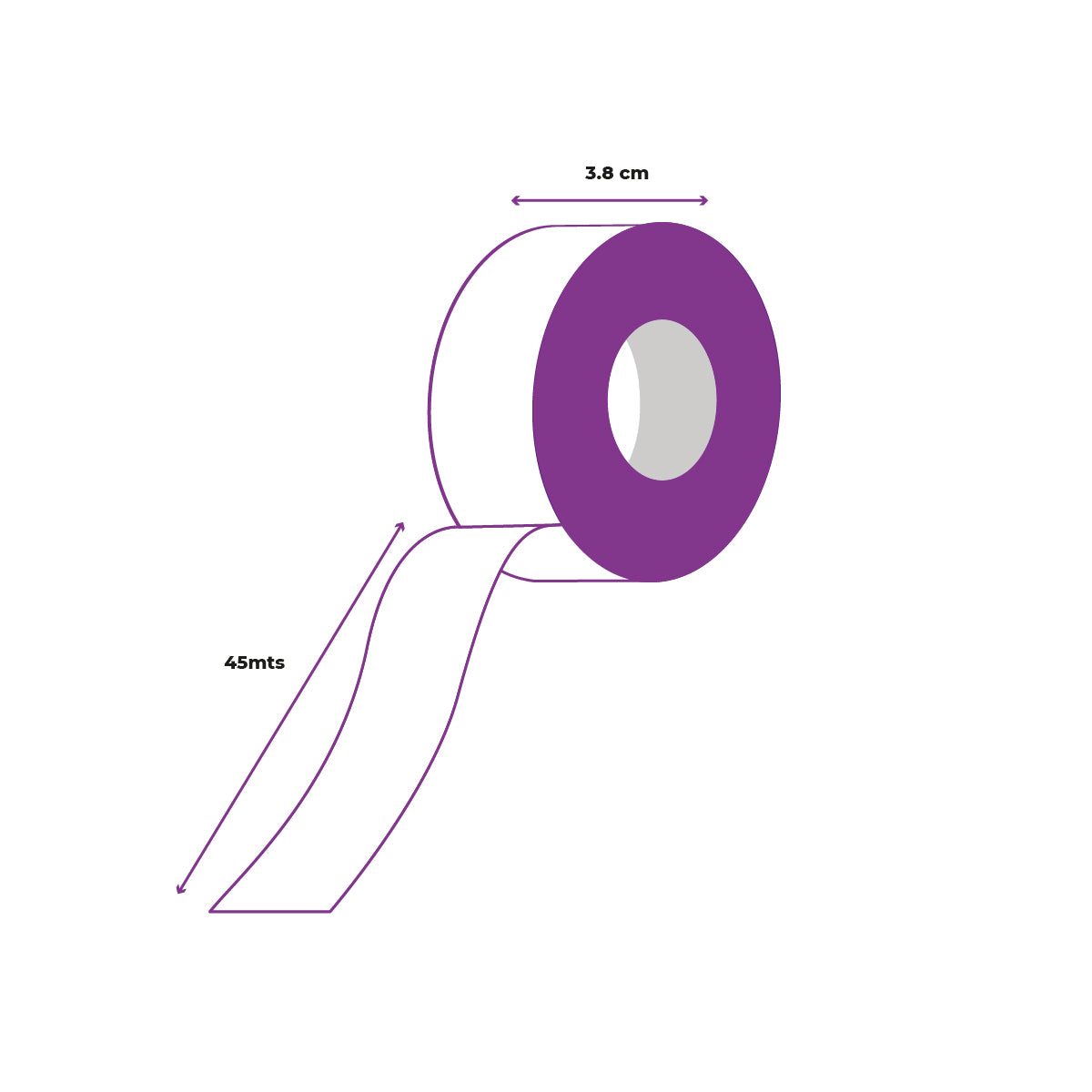 Listón Satinado 3.8 cm x 45 mts