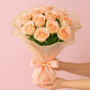 Malla para bouquet floral orilla dorada