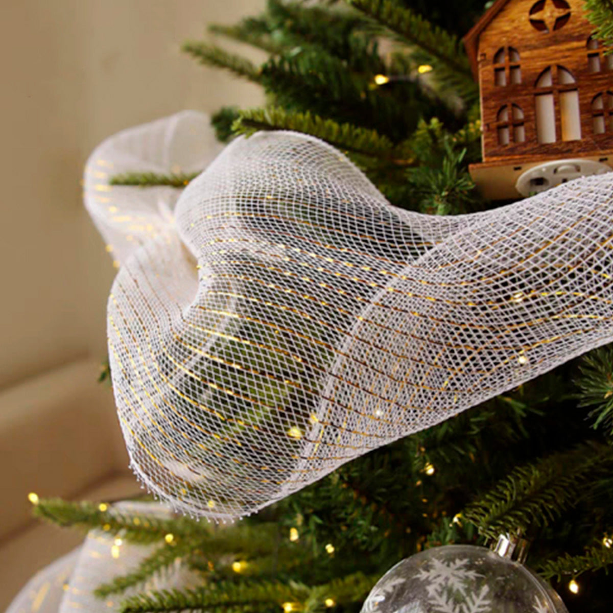 malla para decorar pino