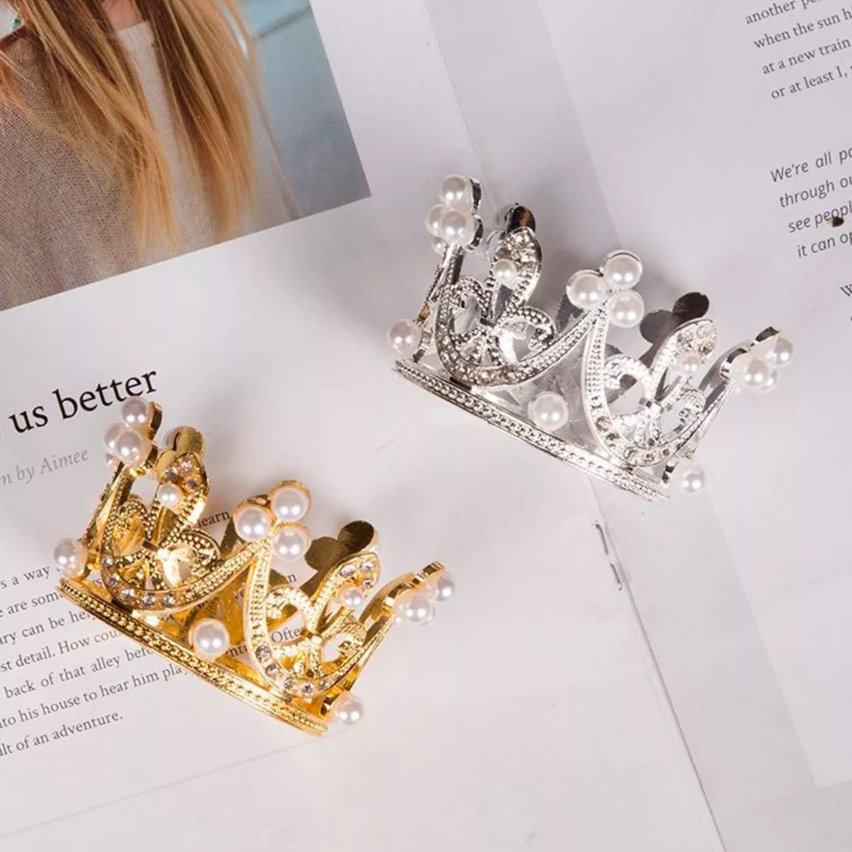 Minicorona decorativa para ramo, coronita decorativa para ramo de flores o bouquet floral