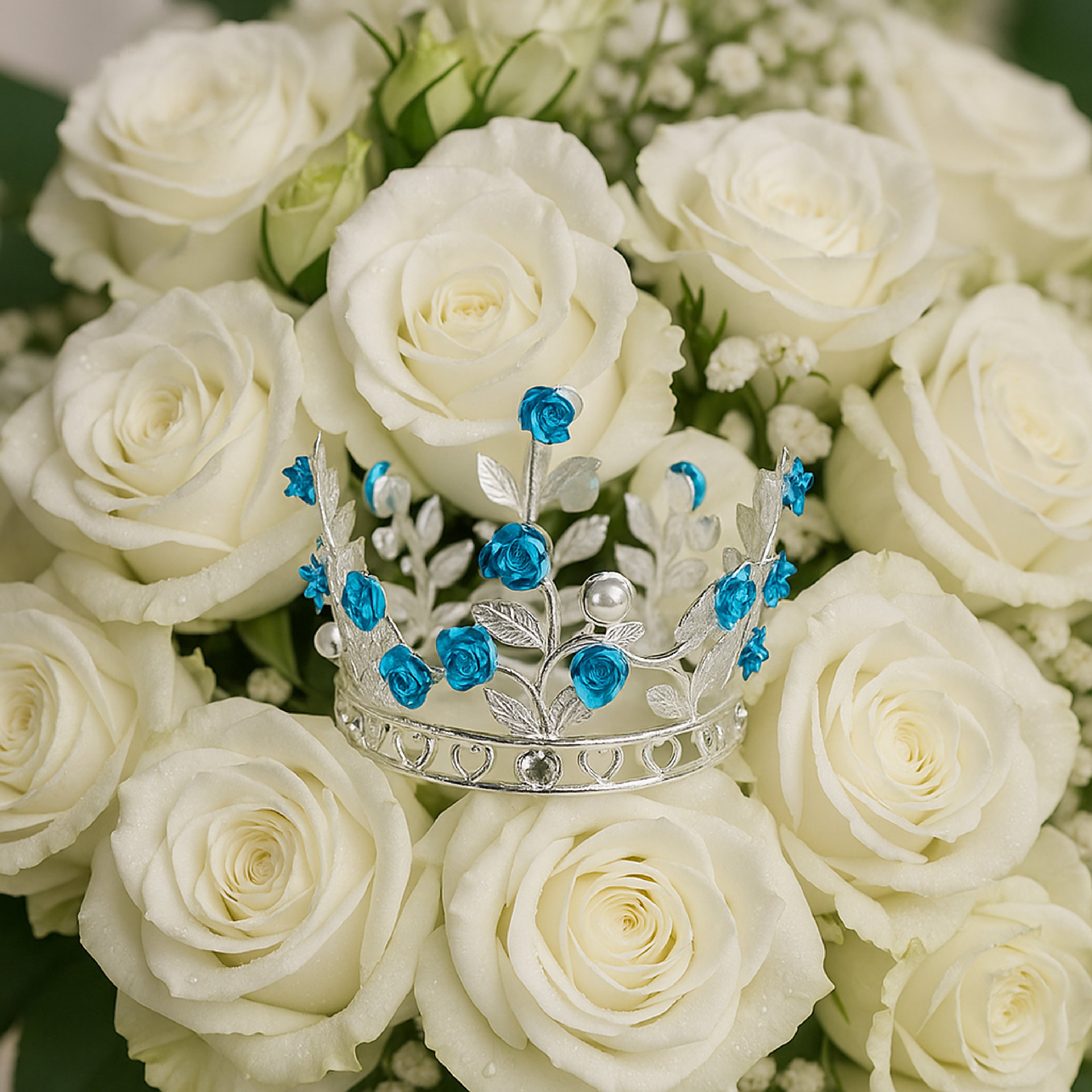 Minicorona decorativa para ramo, coronita decorativa para ramo de flores o bouquet floral