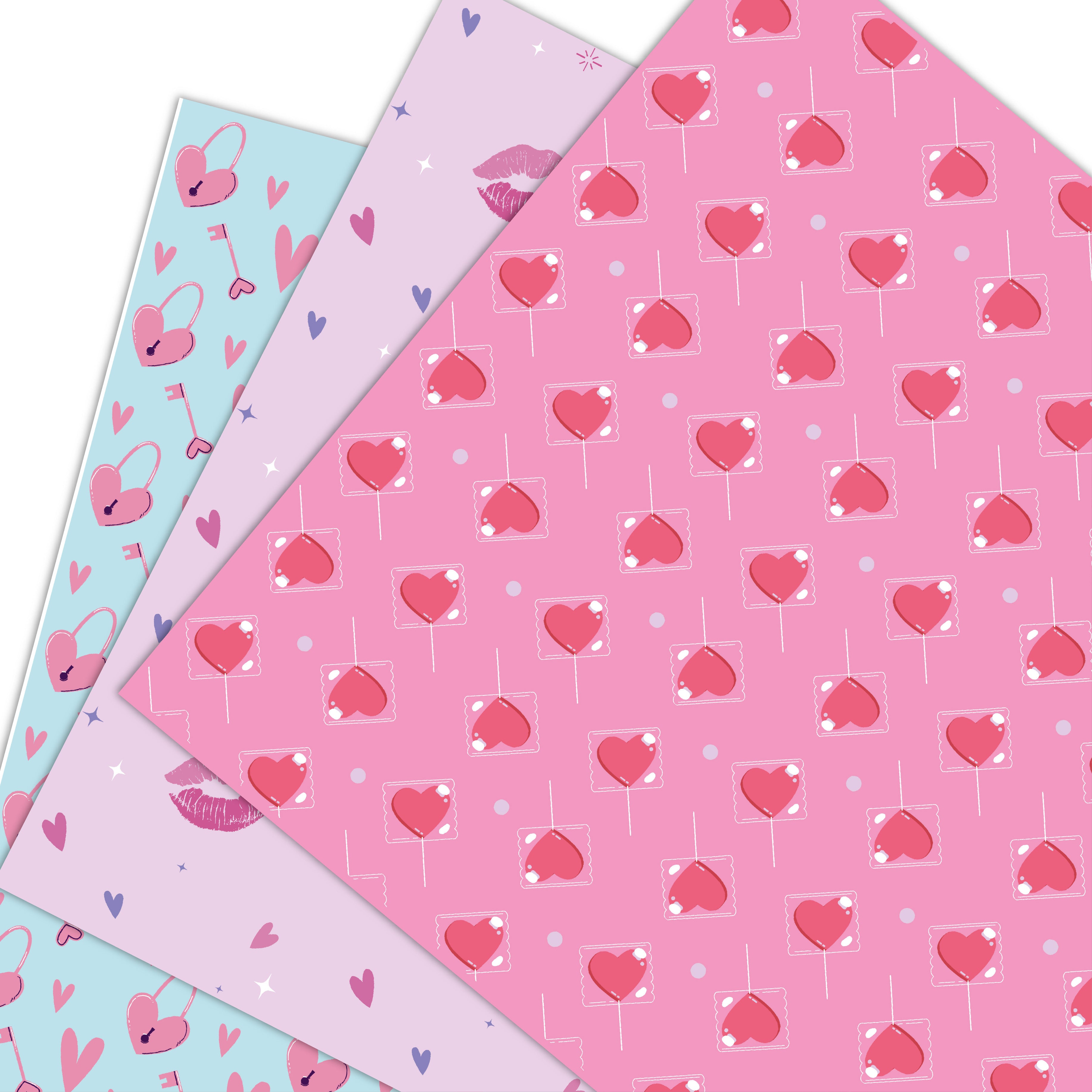 Papel coreano premium san Valentín | Paq. 20 pliegos | Papel para ramos