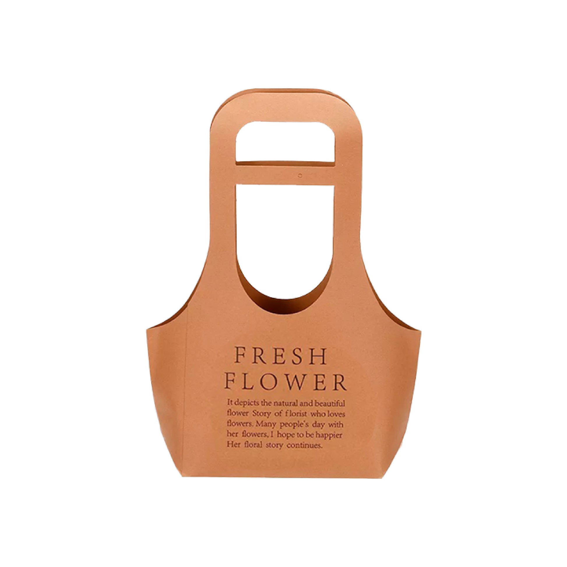 Bolsa para arreglos florales tipo canasta color beige/camel